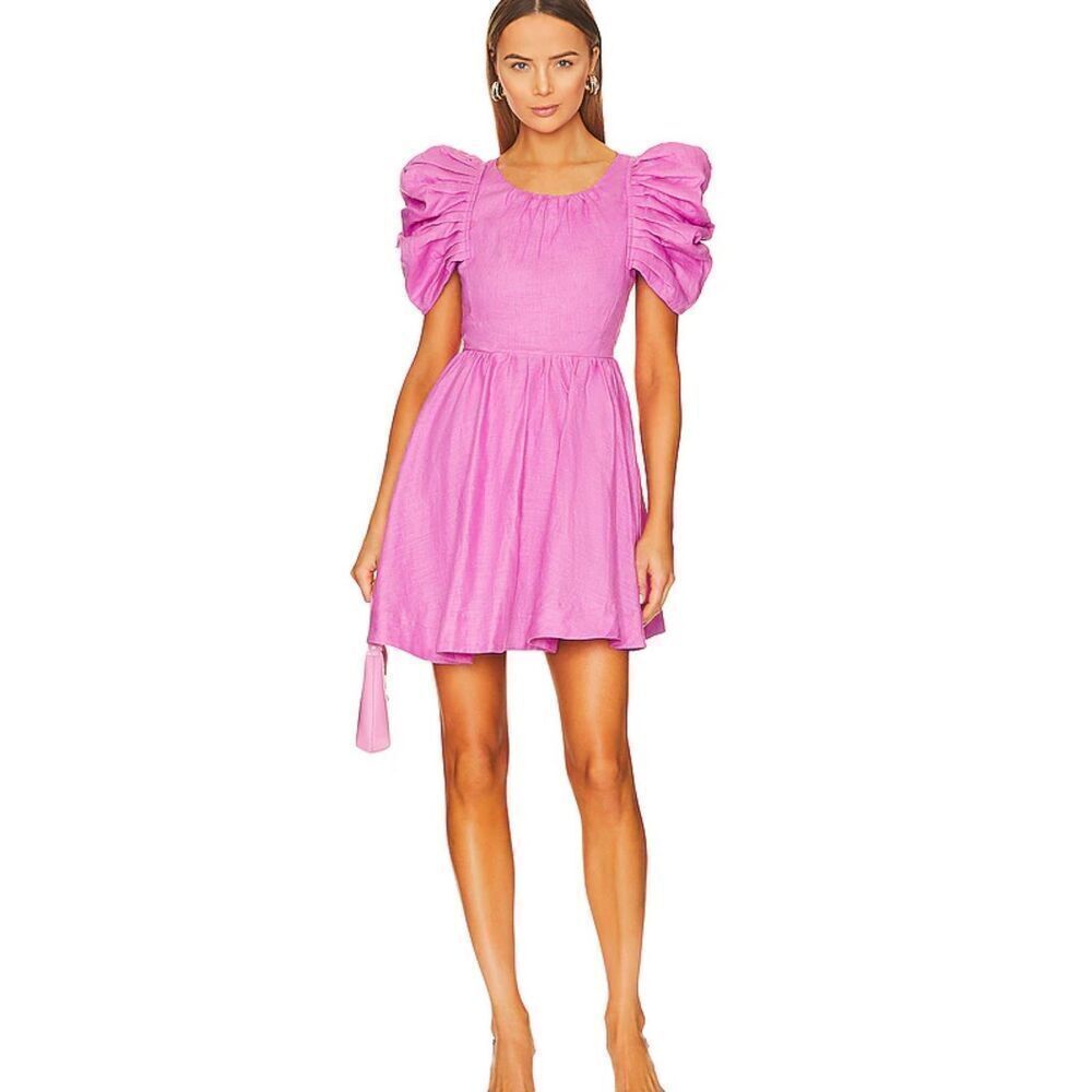 NWT Aureta Chloe Mini Dress in Pop Lilac, Medium $379 G8